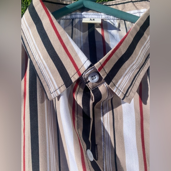 Retro old school striped button up shirt - Picture 4 of 5
